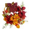 CAREG Spring Wreath Artificial Bow Wreath Fit for All Seasons Round Wreath Fit for Front Door Farmhouse Wall Window Decoration Durable view 1