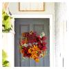 CAREG Spring Wreath Artificial Bow Wreath Fit for All Seasons Round Wreath Fit for Front Door Farmhouse Wall Window Decoration Durable view 2