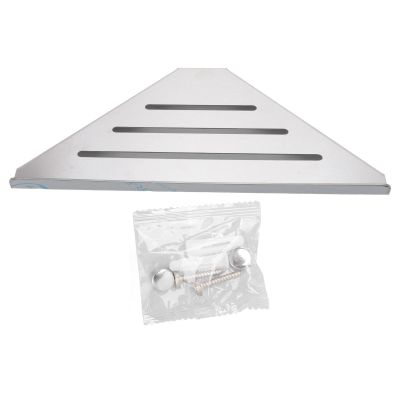 HERCHR Stainless Steel Bathroom Corner Shelves, Wall Mount Triangular Shower Corner Shelf Modern Brushed Corner Shower Caddy Organizer