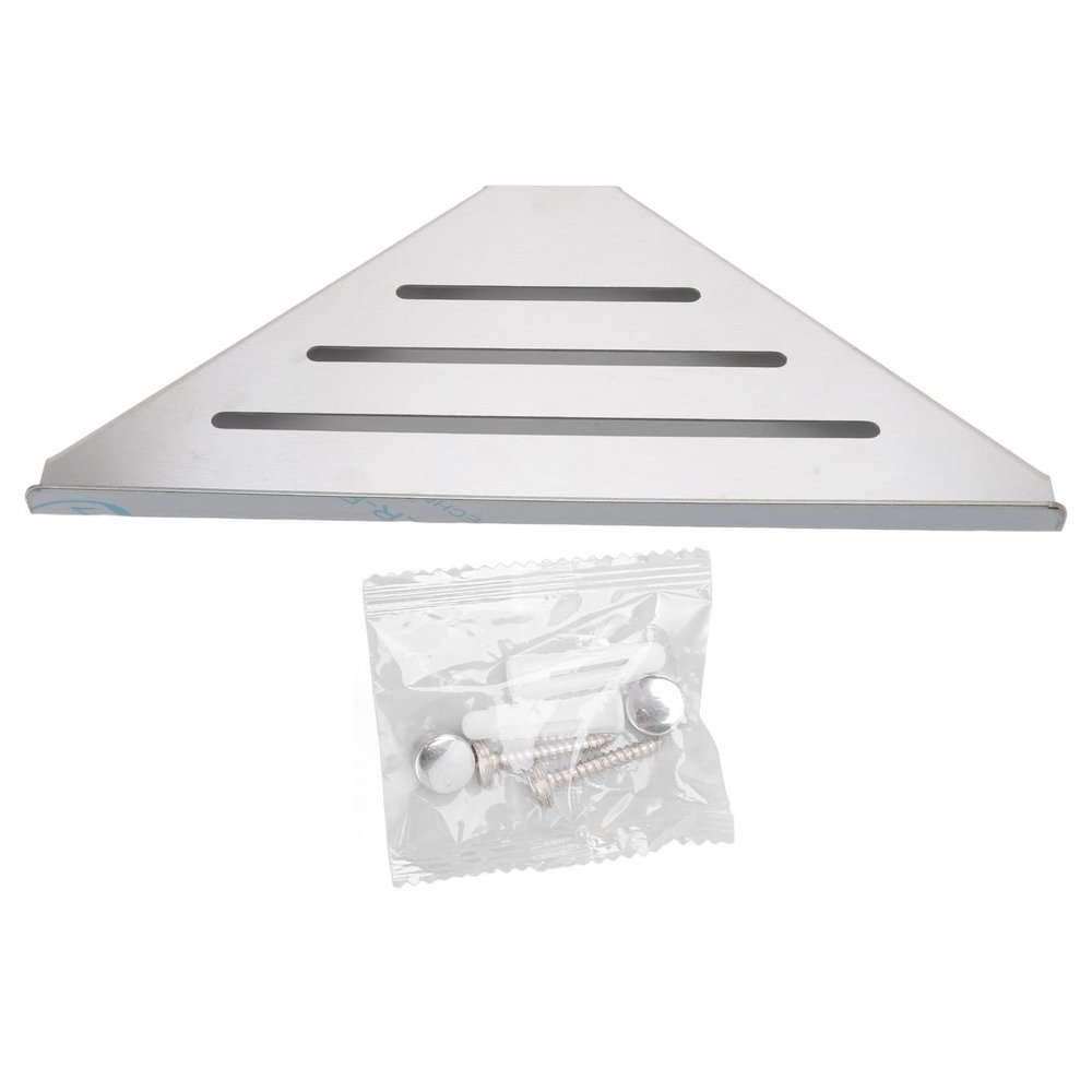 HERCHR Stainless Steel Bathroom Corner Shelves, Wall Mount Triangular Shower Corner Shelf Modern Brushed Corner Shower Caddy Organizer