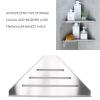 HERCHR Stainless Steel Bathroom Corner Shelves, Wall Mount Triangular Shower Corner Shelf Modern Brushed Corner Shower Caddy Organizer view 3