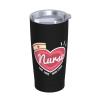 ADTEMP Nurse Live Love Save Lives Cup 20oz Stainless Steel Straw Cover Cup, Car Cup, Coffee Cup, Cup With Cover Suitable For Cars And Offices Black view 2