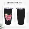 ADTEMP Nurse Live Love Save Lives Cup 20oz Stainless Steel Straw Cover Cup, Car Cup, Coffee Cup, Cup With Cover Suitable For Cars And Offices Black view 4