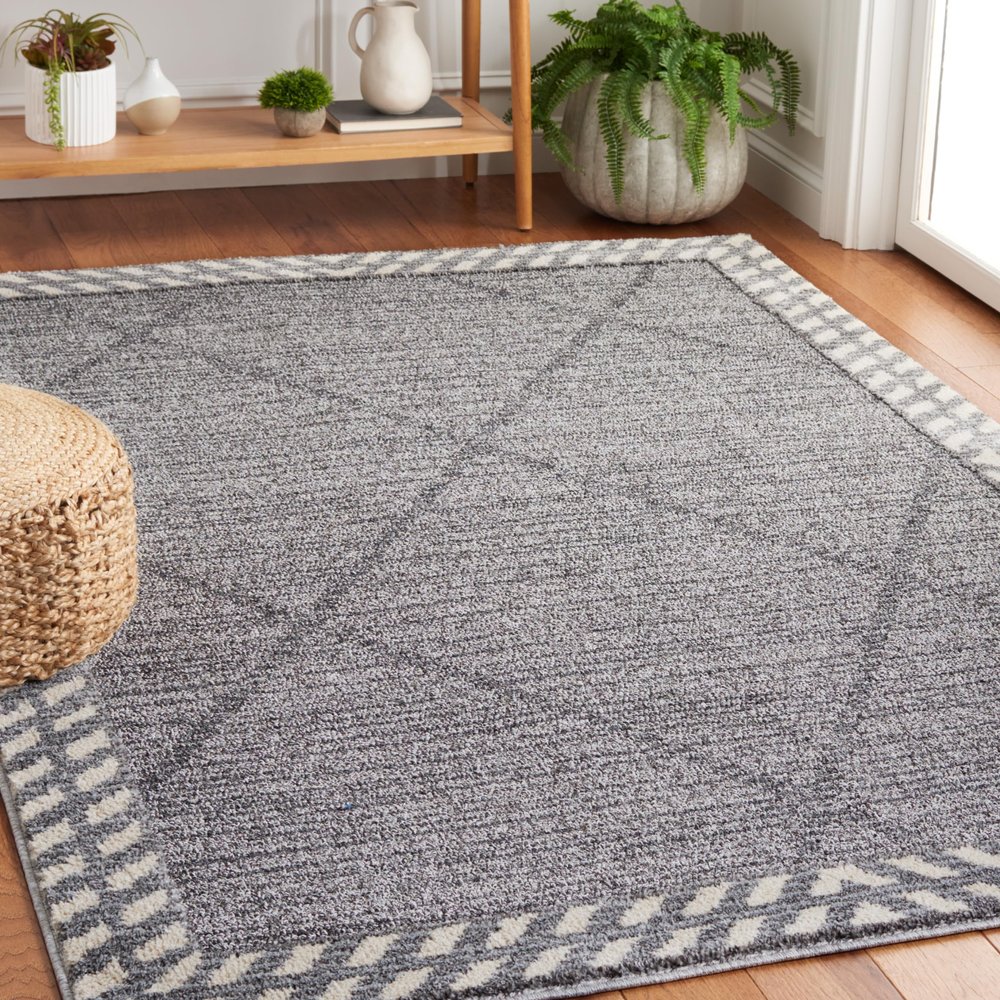 Martha Stewart x SAFAVIEH Area Rug Collection - 5'1" x 7'6", Grey & Ivory, Non-Shedding & Easy Cleaning, Ideal for Living Room, Bedroom, Office, Dining Space (MSR0752F)