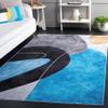 SAFAVIEH Washable Rug Malibu Collection - 6' x 9', Dark Grey & Turquoise, Slip Resistant & Easy Cleaning, Ideal for Living Room, Bedroom, Home Office, Nursery, Kids Playroom, Dining Space (MBU837G) view 1