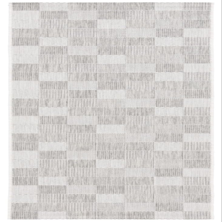 SAFAVIEH Washable Rug Outdoor Courtyard Collection - 2'2" x 8' Runner, Grey & Dark Grey, Checkered Design, Non-Shedding & Easy Cleaning, Ideal for Patio, Entryway, Mudroom, Kitchen (CY8676-55312)