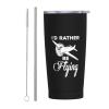 ADTEMP I'D Rather Be Flying Cup 20oz Stainless Steel Straw Cover Cup, Car Cup, Coffee Cup, Cup With Cover Suitable For Cars And Offices Black view 1