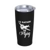 ADTEMP I'D Rather Be Flying Cup 20oz Stainless Steel Straw Cover Cup, Car Cup, Coffee Cup, Cup With Cover Suitable For Cars And Offices Black view 2