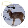 3" Round Christmas Ornaments Mouflon Young Snow Winter Ceramic Holiday Keepsake Decor Christmas Tree Decoration Xmas New Year Festival Wedding Newlywed Gift Birthday Party Favor Bauble view 2
