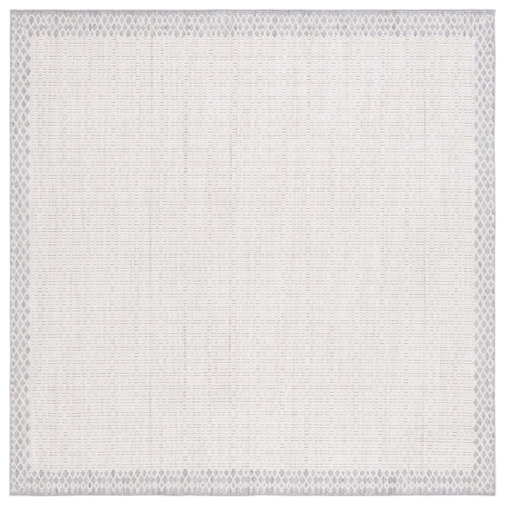 Martha Stewart x SAFAVIEH Area Rug Collection - 6'7" Square, Ivory & Grey, Non-Shedding & Easy Cleaning, Ideal for Living Room, Bedroom, Office, Dining Space (MSR1904A)