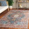 Safavieh Washable Rug Arizona Collection - 6' Square, Rust & Blue Green, Slip Resistant & Easy to Clean, Ideal for Living Room, Bedroom, Home Office, Dining Space (ARZ126R) view 1