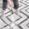SAFAVIEH Washable Rug Outdoor Courtyard Collection - 6'7" Square, Ivory & Black, Non-Shedding & Easy Cleaning, Ideal for Patio, Backyard, Mudroom (CY8951-53712) view 2