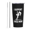 ADTEMP I Support Single Moms Cup 20oz Stainless Steel Straw Cover Cup, Car Cup, Coffee Cup, Cup With Cover Suitable For Cars And Offices Black view 1