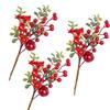 Factory Direct Craft Artificial Apples Berries and Leaves Picks Set of 3 for Christmas Arrangements and Holiday Decorating - 11 Inches High view 1