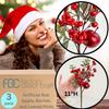 Factory Direct Craft Artificial Apples Berries and Leaves Picks Set of 3 for Christmas Arrangements and Holiday Decorating - 11 Inches High view 2