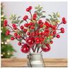 Factory Direct Craft Artificial Apples Berries and Leaves Picks Set of 3 for Christmas Arrangements and Holiday Decorating - 11 Inches High view 3
