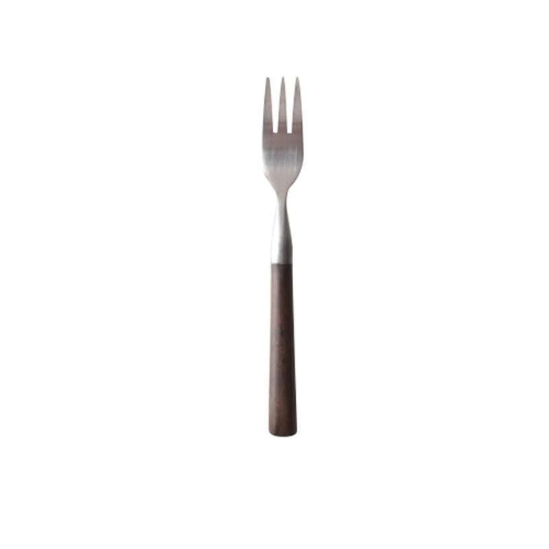 hpus Wooden Matte Stainless Steel Cutlery Home Restaurant Cutlery Hotel Japanese Dessert Western Cutlery Spoon Steak Cutlery Set Dessertfork