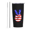 ADTEMP American Flag Peace Sign Cup 20oz Stainless Steel Straw Cover Cup, Car Cup, Coffee Cup, Cup With Cover Suitable For Cars And Offices Black view 1