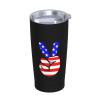 ADTEMP American Flag Peace Sign Cup 20oz Stainless Steel Straw Cover Cup, Car Cup, Coffee Cup, Cup With Cover Suitable For Cars And Offices Black view 2