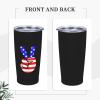 ADTEMP American Flag Peace Sign Cup 20oz Stainless Steel Straw Cover Cup, Car Cup, Coffee Cup, Cup With Cover Suitable For Cars And Offices Black view 4