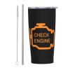 ADTEMP Check Engine Light Cup 20oz Stainless Steel Straw Cover Cup, Car Cup, Coffee Cup, Cup With Cover Suitable For Cars And Offices Black view 1