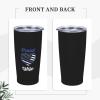 ADTEMP Police Wife Cup 20oz Stainless Steel Straw Cover Cup, Car Cup, Coffee Cup, Cup With Cover Suitable For Cars And Offices Black view 4