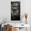 ElephantStock - Buddha Meditating Face Canvas Wall Art, Calm Wall Art For Bedroom, 3 Piece Gray & Black Zen Wall Decor, Modern Decor Painting - 15" X 32" view 2
