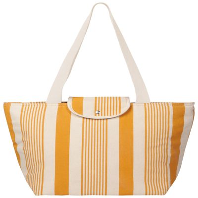 Now Designs Ochre Stripe Foldable Reusable Tote Bag
