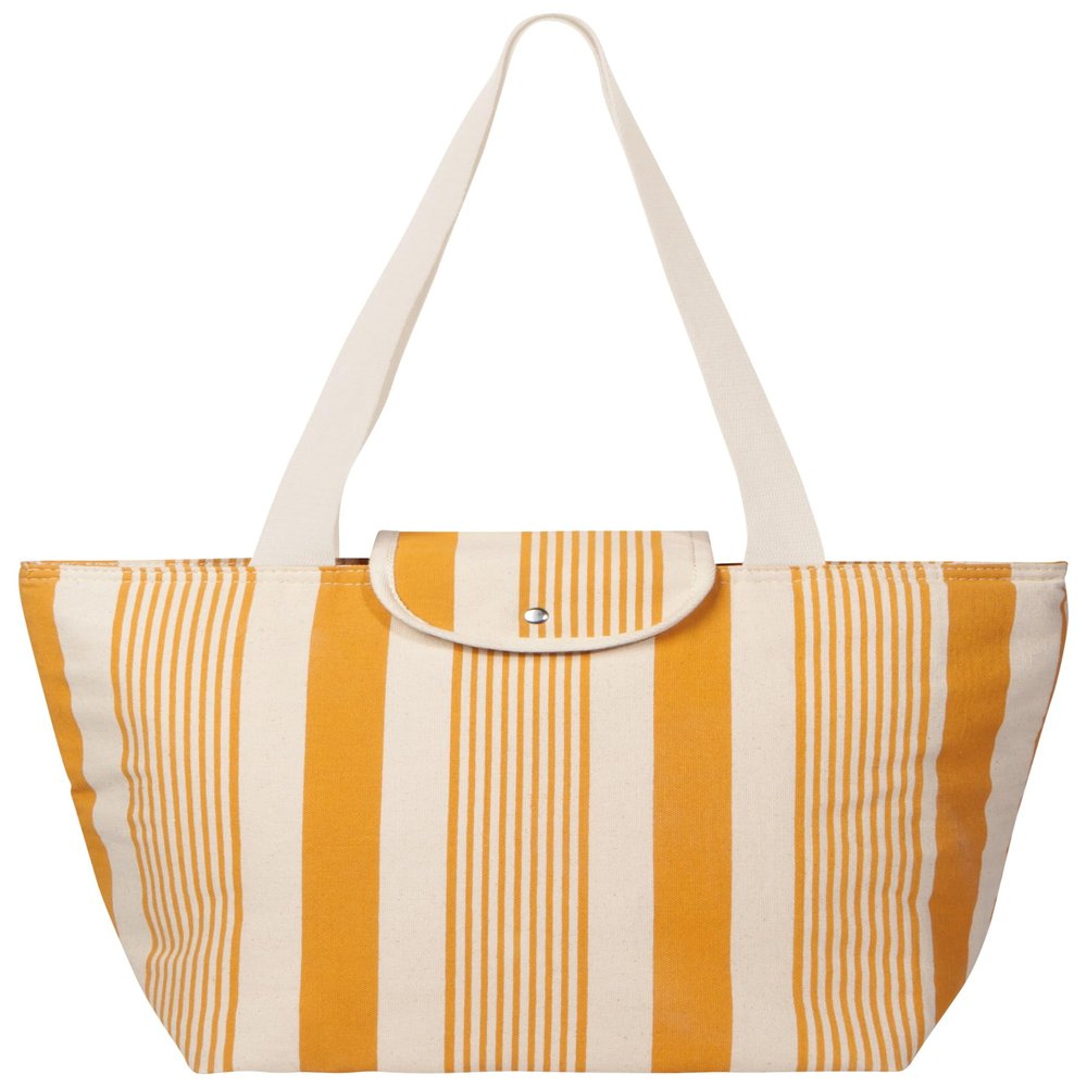 Now Designs Ochre Stripe Foldable Reusable Tote Bag
