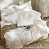 JELLYMONI White Duvet Cover Twin Size, 3pcs Washed Microfiber Bedding Set, Soft Breathable Seersucker Duvet Cover Set with Zipper Closure and Corner Ties for All Seasons view 2