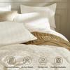 JELLYMONI White Duvet Cover Twin Size, 3pcs Washed Microfiber Bedding Set, Soft Breathable Seersucker Duvet Cover Set with Zipper Closure and Corner Ties for All Seasons view 4