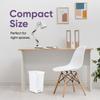Superio Slim Trash Can with Foot Pedal  2.5 Gallon Step-On Trash Can with Lid, Small Plastic Garbage Can, Mini Trash Can for Bathroom, Kitchen, Office, Under Desk, Bedroom, Dorm  White view 4