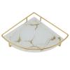 Triangular Corner Bathroom Organizer Storage Tray for Towels Paper Napkins Jewelry in White view 1