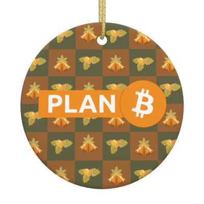 Bitcoin Plan B Christmas Ornaments, Ceremic Ornaments Round Porcelain Ornament Christmas Tree Office Home Decoration Xmas Souvenirs