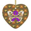 Alzheimer's Disease Awareness Christmas Ornaments, Ceremic Ornaments Heart Shaped Porcelain Ornament Christmas Tree Office Home Decoration Xmas Souvenirs view 1