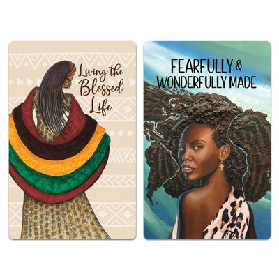 African American Expressions Blessed Life/Wonderfully Made Magnet Set - 2.25" x 3" - Inspirational Black Art Refrigerator Magnets - Set of 2 - M-210