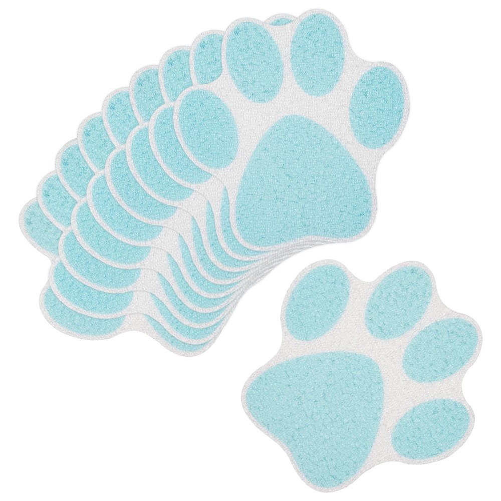AUEAR, 10 Pack Non-Slip Bathtub Stickers Bathroom Tubs Showers Treads Adhesive Decals Scraper Blue
