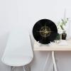 Qauirfe Compass Rose 9.84-in Silent Non-Ticking Round Wall Clock - Modern Dcor for Home Office School view 3