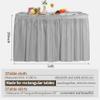 5 Pack Plastic Table Skirts & Cloths for Rectangle Tables, 14 Ft Blue Tableskirts & 54" x 108" Tablecloths, Disposable Tablecloth Skirt Covers for Party (Gray) view 3