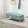 Foot Stool Lift Top for Living Room,Rectangular Velvet Storage Ottoman,Entryway Bench,Luxurious Upholstered Storage Bench,Cozy Plush End of Bed Bench-Light Green 80x43x45cm(31x17x1 view 4