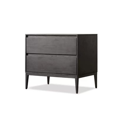 ULTRAWAVE Nightstands Indoor Bedside Table Smoked Color Modern Double Drawer Locker Simple Living Room Bedroom Square Side Cabinet Bedside Table