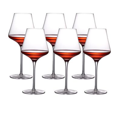 Luminthra Crystal Glass Wine Glasses Set of 6 Large Capacity Red Wine Glasses, 23.6 Fl Oz Clear (Wine GlassSet of 6)