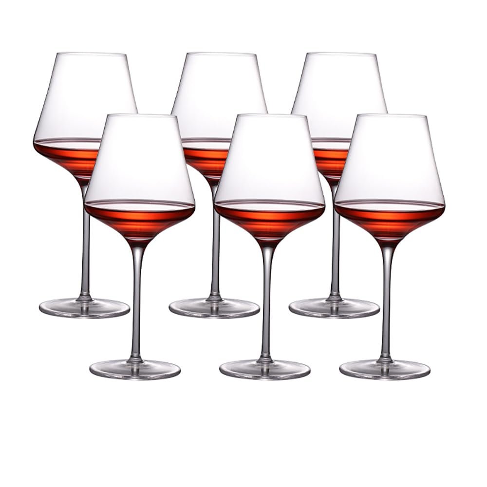 Luminthra Crystal Glass Wine Glasses Set of 6 Large Capacity Red Wine Glasses, 23.6 Fl Oz Clear (Wine GlassSet of 6)
