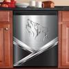 MLGB Metal Wolf Magnet Dishwasher Cover Vinyl Decal, Stainless Steel Covers for Appliances Refrigerator, Animal Magnetic Dishwasher Sticker, 23" x 26" Magnetic view 1