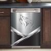 MLGB Metal Wolf Magnet Dishwasher Cover Vinyl Decal, Stainless Steel Covers for Appliances Refrigerator, Animal Magnetic Dishwasher Sticker, 23" x 26" Magnetic view 3