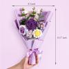 Omldggr Crochet Flowers Bouquet, Knitted Rose Daisy Bouquet with Exquisite Purple Wrap Eternal Blessing for Mom Gift, Christmas Valentine's Day Birthday Wedding for Her view 2