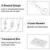 INCREWAY Ornament Hooks, 30 PCS 3 Style Silver S-Shaped Hangers Hook Swirl Christmas Tree Hanger Metal Hooks with Crystal Beaded view 3