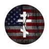 Qauirfe Eastern Orthodox Church Cross Russian Greek Christian 9.84-in Silent Non-Ticking Round Wall Clock - Modern Dcor for Home Office School view 1