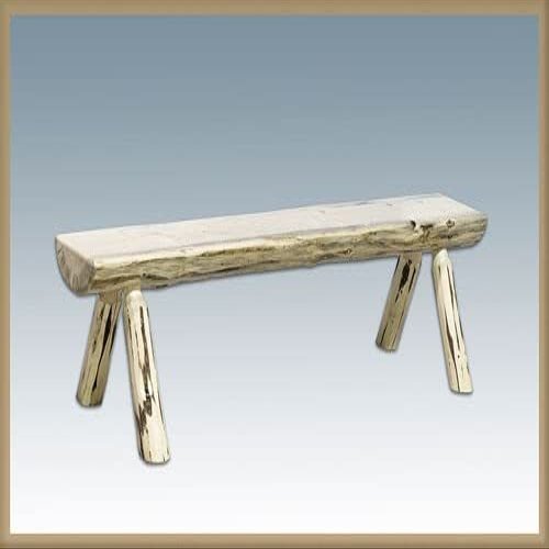 5 ft. Montana Half Log Bench with Back & Arms Ready Finish