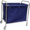 Shelf Movable Trolleys Laundry Basket Laundry Sorter Cart Rectangle Rolling With Bags Large Drity Clothes Hamper Trolley With Wheels Stainless Steel Frame/Blue view 1